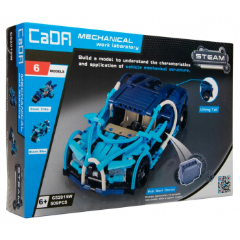 Klocki techniczne CaDA 509 el. Zestaw 6 pojazdów kaskaderskich + Napęd Pull-back